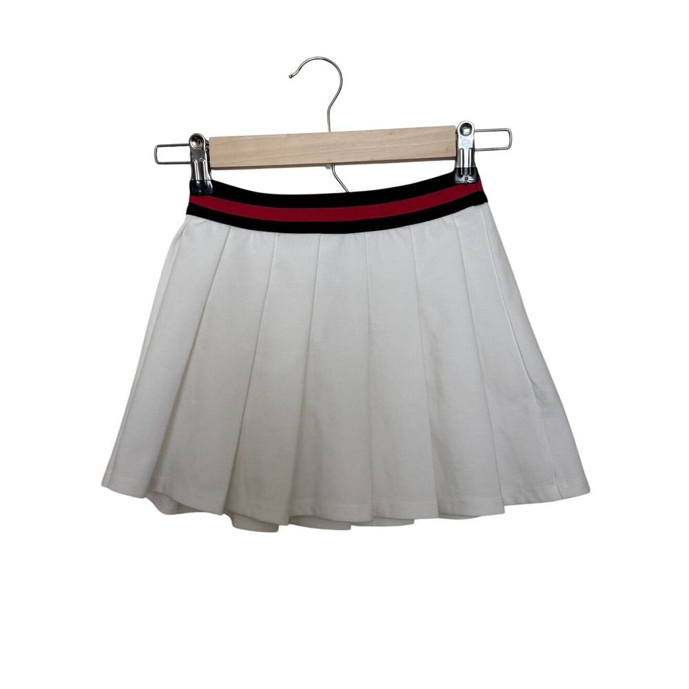 Art Class White Black Red Elastic Waistband Pleated Short Skirt Size Small